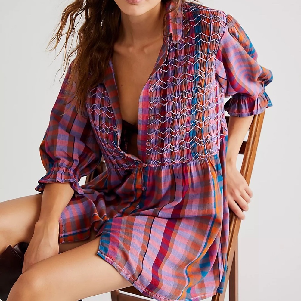 Free People Charlotte Plaid Tunic